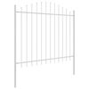 vidaXL Gartenzaun 3 pcs Wei&szlig; 170 x 165 cm Pulverbeschichteter Stahl