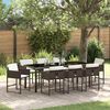 vidaXL Garten Essgruppe mit Kissen 9 pcs Braun Poly-Rattan