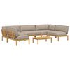 vidaXL Sofa Set mit Kissen Uni 6 pcs Taupe Massivholz Akazie