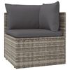 vidaXL 6-tlg. Garten-Lounge-Set mit Kissen Grau Poly Rattan