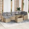 vidaXL Gartensofa-set mit Kissen 8 pcs Beige und Hellgrau Poly-Rattan