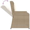 vidaXL 4-tlg. Garten-Lounge-Set mit Kissen Beige Poly Rattan