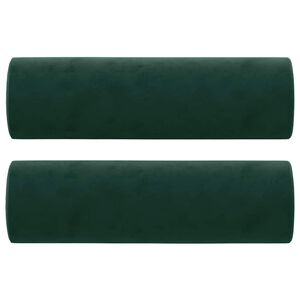 vidaXL Zierkissen 2 Stk. Dunkelgr&uuml;n &Oslash;15x50 cm Samt
