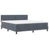 vidaXL Boxspringbett mit Matratze Dunkelgrau 180 x 200 cm Samt