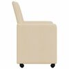 vidaXL Esszimmerst&uuml;hle mit Rollen 2 pcs Creme 57 x 66 x 94 cm Stoff