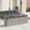 vidaXL Sofa Set mit Kissen mit Kissen 9 pcs Hellgrau Poly Rattan