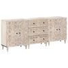 vidaXL Sideboard 3 stk. 60 x 33,5 x 75 cm Massivholz Mango Wei&szlig;