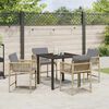 vidaXL Garten Essgruppe 5 pcs Beige Poly-Rattan