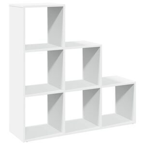vidaXL Raumteiler B&uuml;cherregal 3-stufig Wei&szlig; 99x29x99 cm Holzwerkstoff