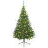 vidaXL K&uuml;nstlicher vorbeleuchteter Weihnachtsbaum Gr&uuml;n 210 cm PVC