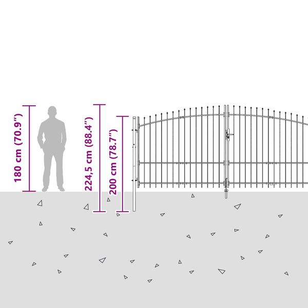 vidaXL Gartentor Stahl 1,5x4 m Schwarz