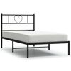 vidaXL Bettgestell mit Kopfteil Metall Schwarz 75x190 cm