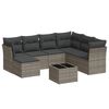 vidaXL 8-tlg. Garten-Sofagarnitur mit Kissen Grau Poly Rattan