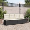 vidaXL Gartensessel mit Liegefunktion und Kissen Schwarz Poly Rattan