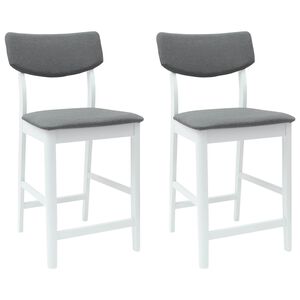 vidaXL Esszimmerst&uuml;hle 2 pcs Wei&szlig; 48 x 49 x 95 cm Massives Gummiholz