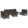 vidaXL Gartensofa-set 9 stk. Grau Poly-Rattan