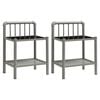 vidaXL Nachttische 2 Stk. Grau und Schwarz Metall und Glas