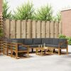 vidaXL Outdoor-Sofagarnitur mit Kissen 10 pcs Natur und Anthrazit