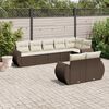 vidaXL 8-tlg. Garten-Sofagarnitur mit Kissen Braun Poly Rattan