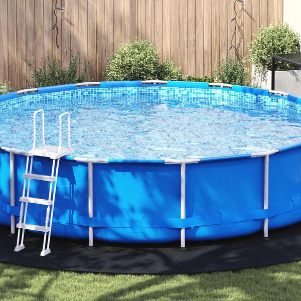 vidaXL Bodenfolie f&uuml;r Pools Schwarz &Oslash; 610 cm Vliesstoff
