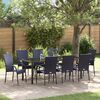 vidaXL Garten Essgruppe 5 pcs Schwarz Pulverbeschichteter Stahl