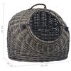 vidaXL Katzen-Transportkorb Grau 45x35x35 cm Natürliche Weide