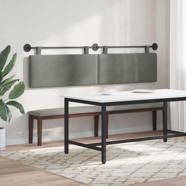 vidaXL H&auml;ngevorderseite Uni Hellgrau 210 x 55 x 5 cm Cordstoff