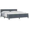 vidaXL Boxspringbett mit Matratze Dunkelgrau 200 x 200 cm Samt