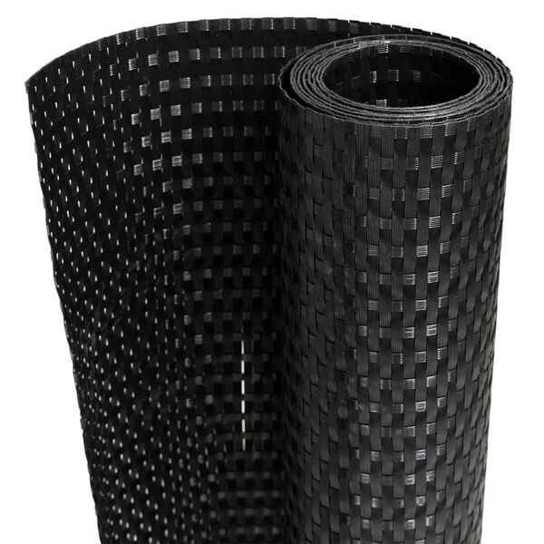 vidaXL Balkon-Sichtschutz Schwarz 600x90 cm Poly Rattan