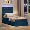 vidaXL Bett mit Stauraum und LED mit LED Blau 90 x 200 cm Polyester