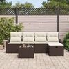 vidaXL Sofa Set mit Kissen mit Speicher 6 pcs Braun Poly-Rattan