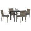 vidaXL Garten Essgruppe mit Kissen 5 pcs Grau Poly-Rattan
