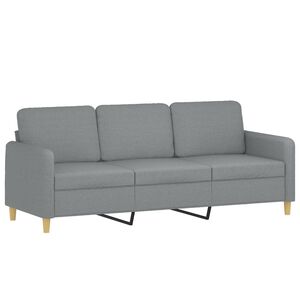 vidaXL 3-Sitzer-Sofa Hellgrau 180 cm Stoff