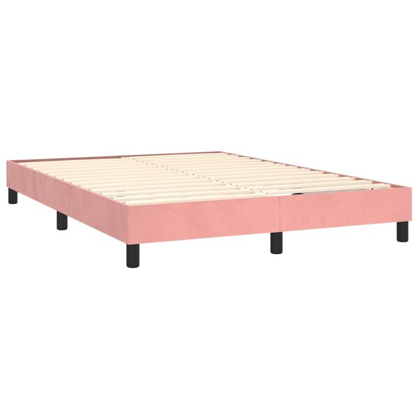 vidaXL Boxspringbettgestell Rosa 140x190 cm Samt