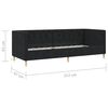 vidaXL Tagesbett mit Matratze USB Schwarz Stoff 90x200 cm