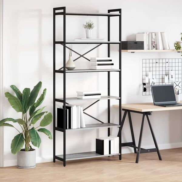 vidaXL B&uuml;cherregal Grau Sonoma 40 x 30 x 85 cm Holzwerkstoff