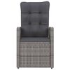 vidaXL 9-tlg. Garten-Essgruppe mit Kissen Poly Rattan Grau
