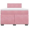 vidaXL Boxspringbett mit Matratze Rosa 120x200 cm Samt