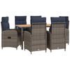 vidaXL Outdoortisch-Set 7 stk. PE Rattan und pulverbeschichteter Stahl