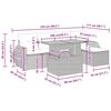 vidaXL 6-tlg. Garten-Sofagarnitur mit Kissen Grau Poly Rattan
