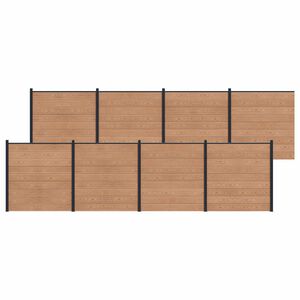vidaXL Zaunelement 8 pcs WPC und Aluminium Braun