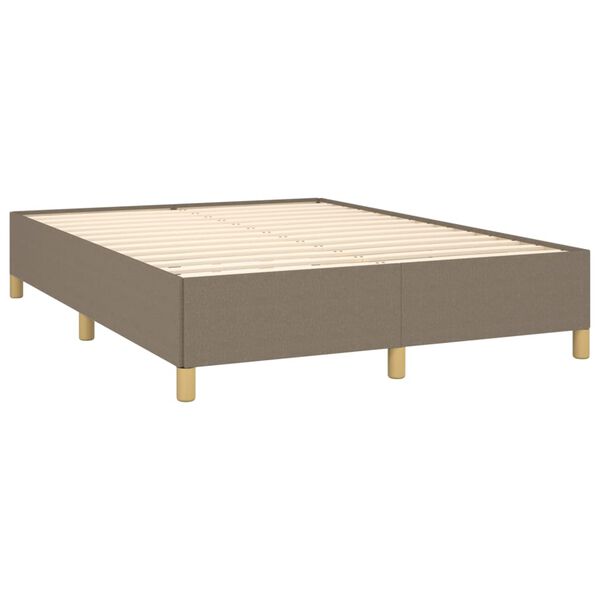 vidaXL Boxspringbett mit Matratze Taupe 140x190 cm Stoff