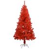 vidaXL K&uuml;nstlicher Weihnachtsbaum Beleuchtung & Kugeln Rot 120 cm