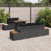 vidaXL Garten-Sofa-Set mit Speicher 6 pcs Schwarz Poly Rattan