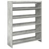 vidaXL Schuhregal Betongrau 80x25x100 cm Holzwerkstoff