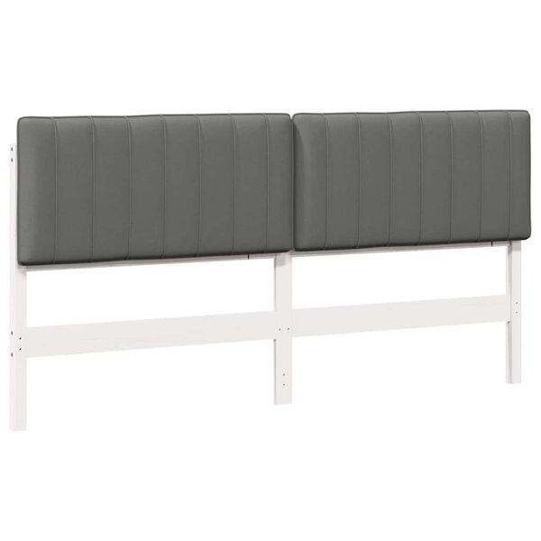vidaXL Gepolstertes Kopfteil mit Kopfteil Wei&szlig; und Hellgrau 180 cm