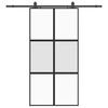 vidaXL Schiebet&uuml;r mit Beschlag Schwarz 102,5x205 cm Hartglas