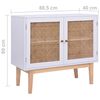 vidaXL Sideboard Wei&szlig; 88,5x40x80 cm MDF und Rattan