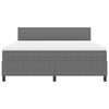 vidaXL LED Boxspringbett Hellgrau und Wei&szlig; 180 x 200 cm Cordstoff