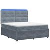 vidaXL LED Boxspringbett mit Matratze Dunkelgrau 180 x 200 cm Samt